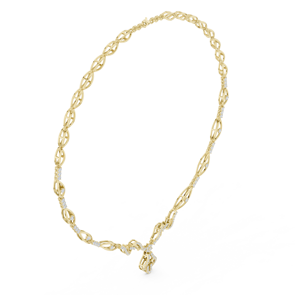 Intricate Vine Design Lab Grown Diamond Necklace