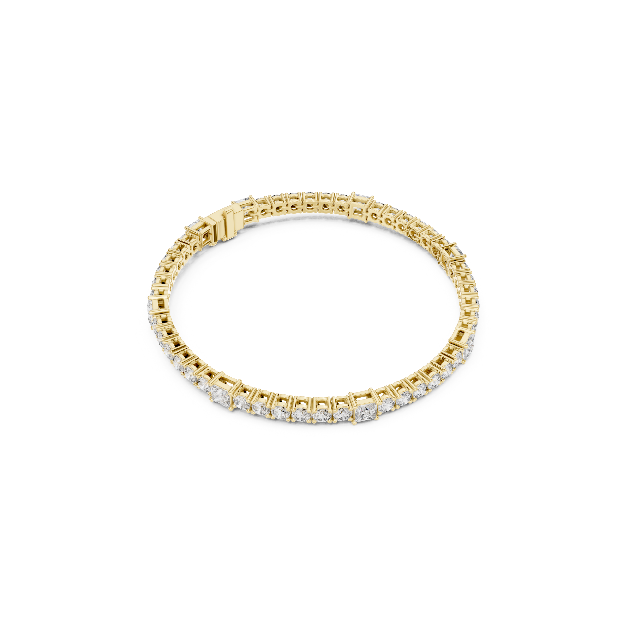 Princess Cut Lab Grown Diamond Tennis Bracelet