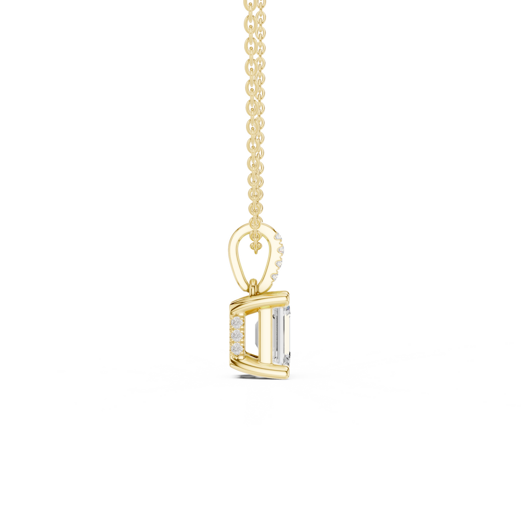 Emerald Cut Solitaire Diamond Pendant