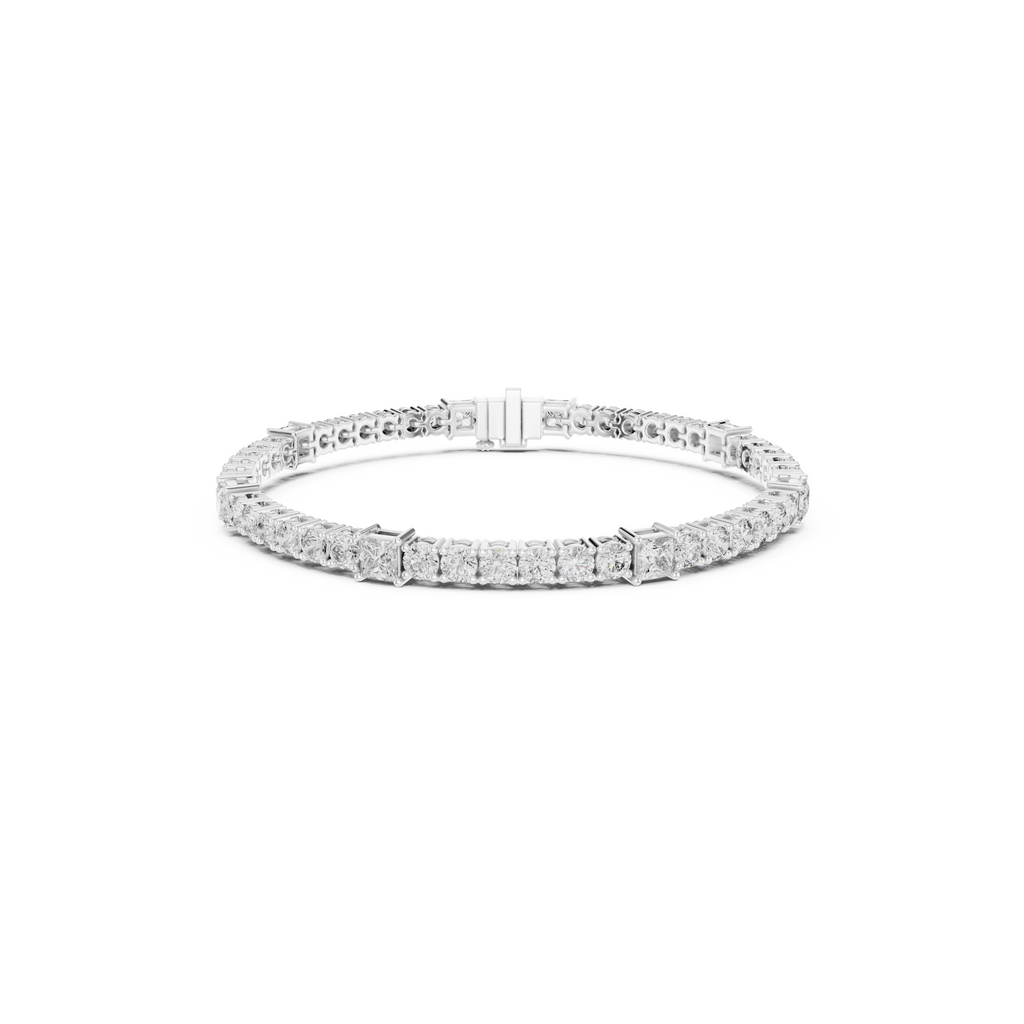 Princess Cut Lab Grown Diamond Tennis Bracelet