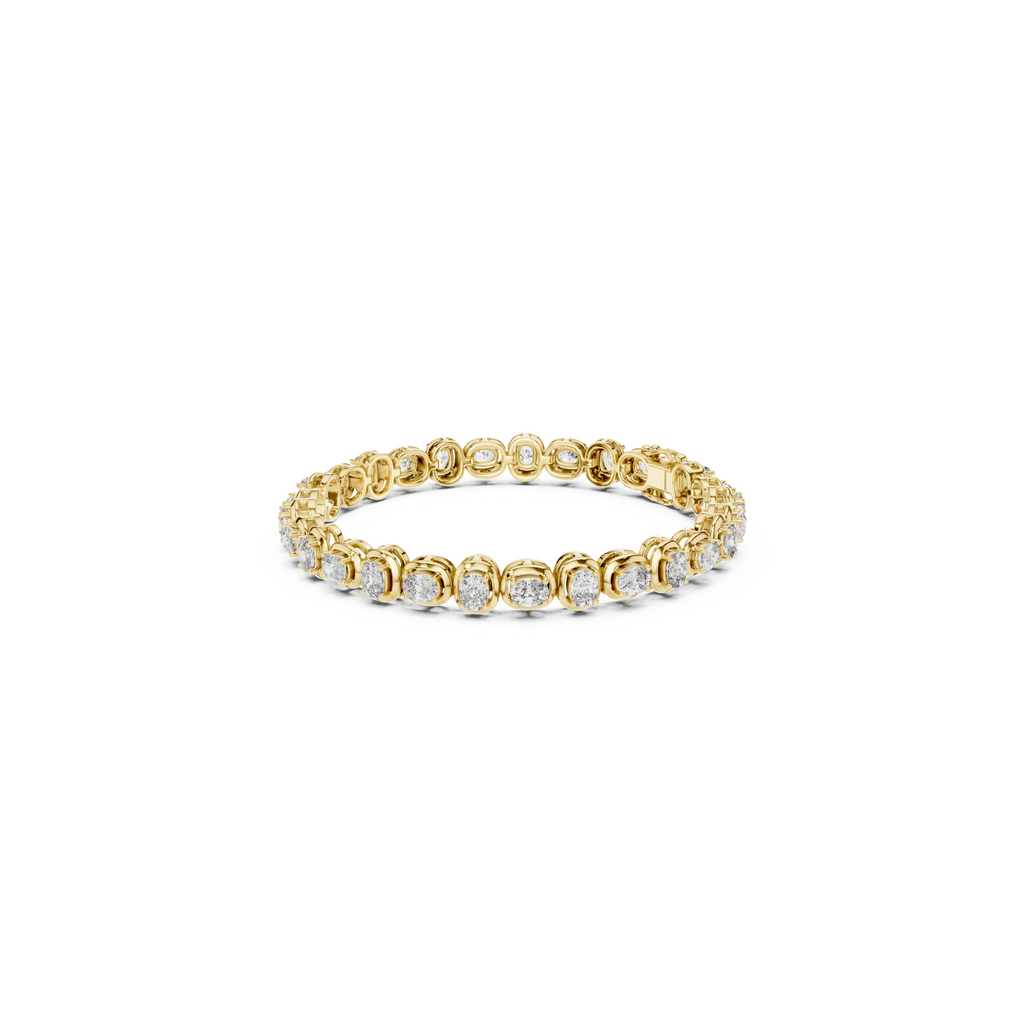 Cushion Cut Lab Grown Diamond Tennis Bracelet