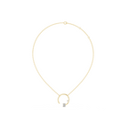 Emerald Open Circle Lab Grown Diamond Pendant