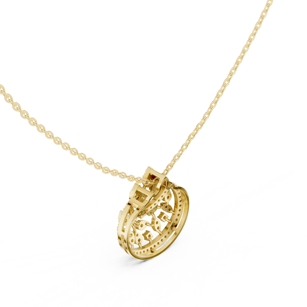 Concave Lab Grown Diamond Pendant