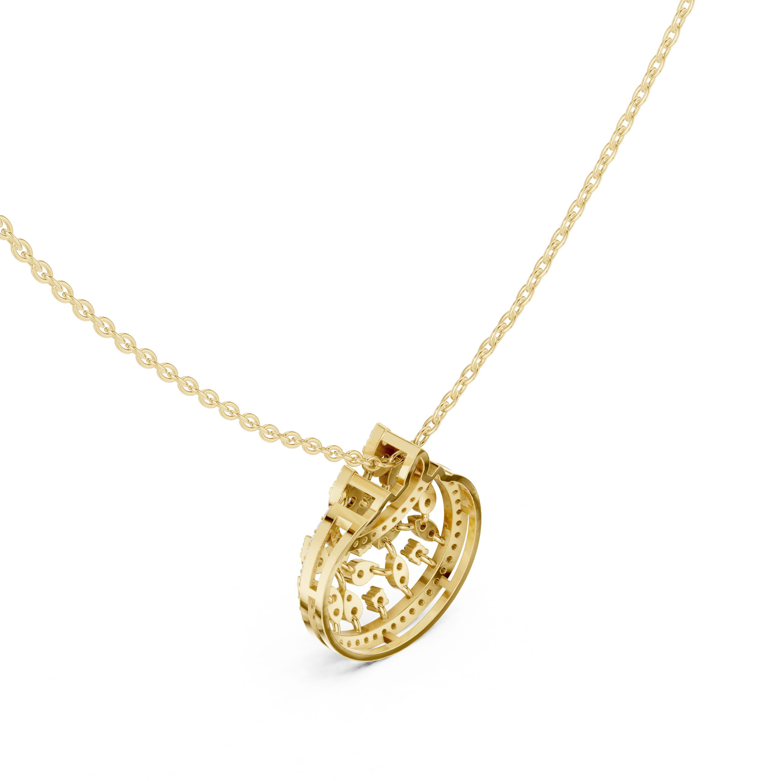 Concave Lab Grown Diamond Pendant