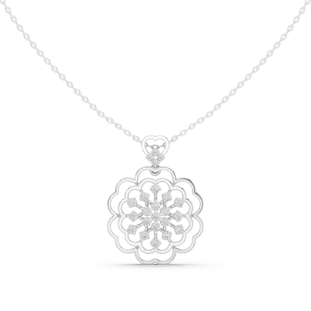 Floral Lab Grown Diamond Pendant