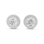 Double Halo Lab Grown Diamond Stud Earrings