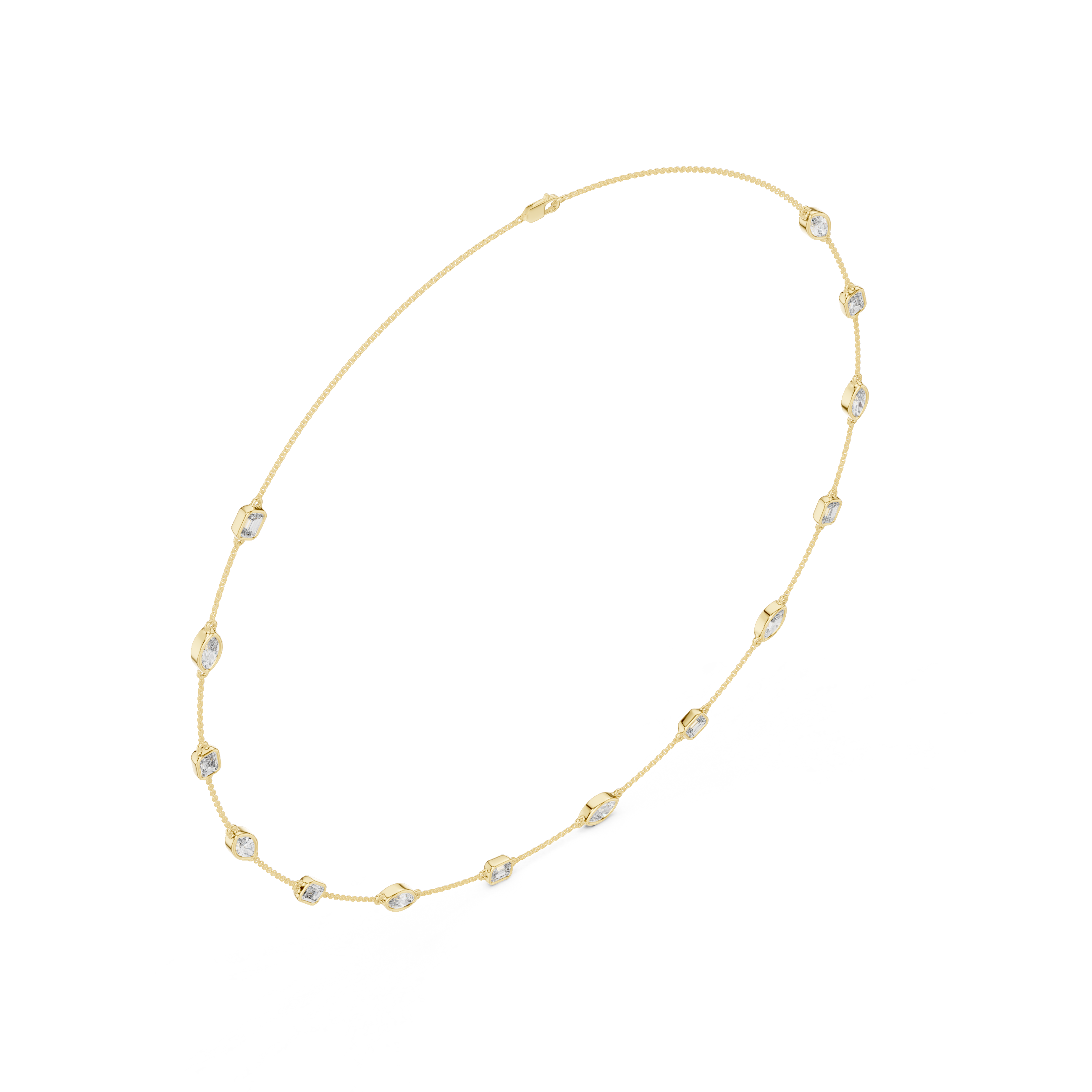 Elegant Gold Bezel-Set Lab Grown Diamond Necklace