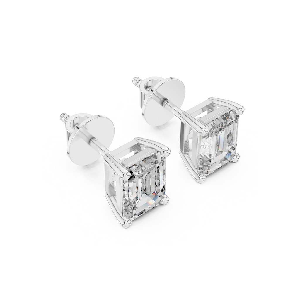 Emerald-Cut Lab Grown Diamond Stud