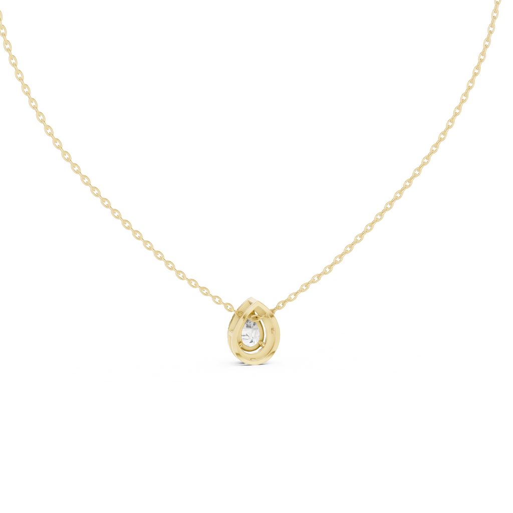 Pear Shape Halo Lab Grown Diamond Pendant