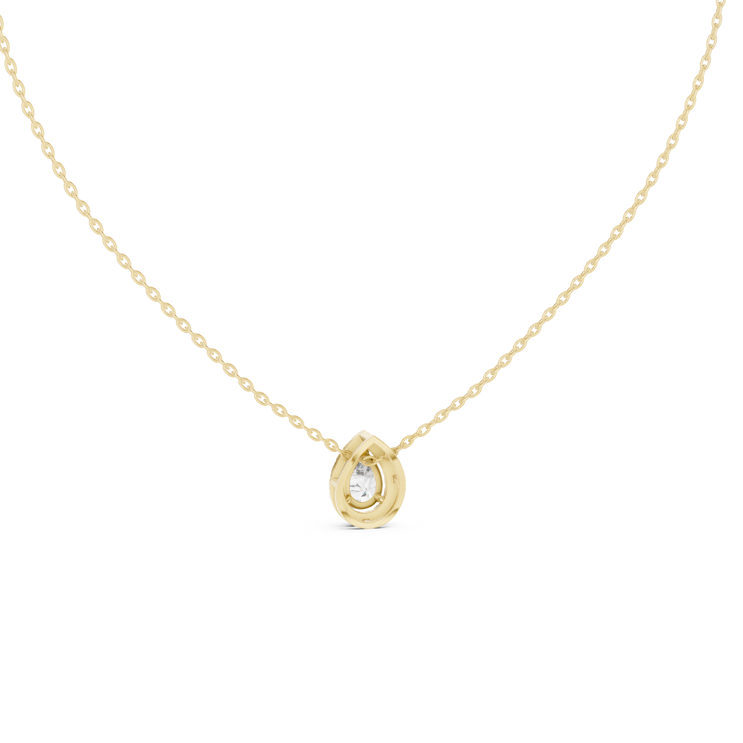 Pear Shape Halo Lab Grown Diamond Pendant