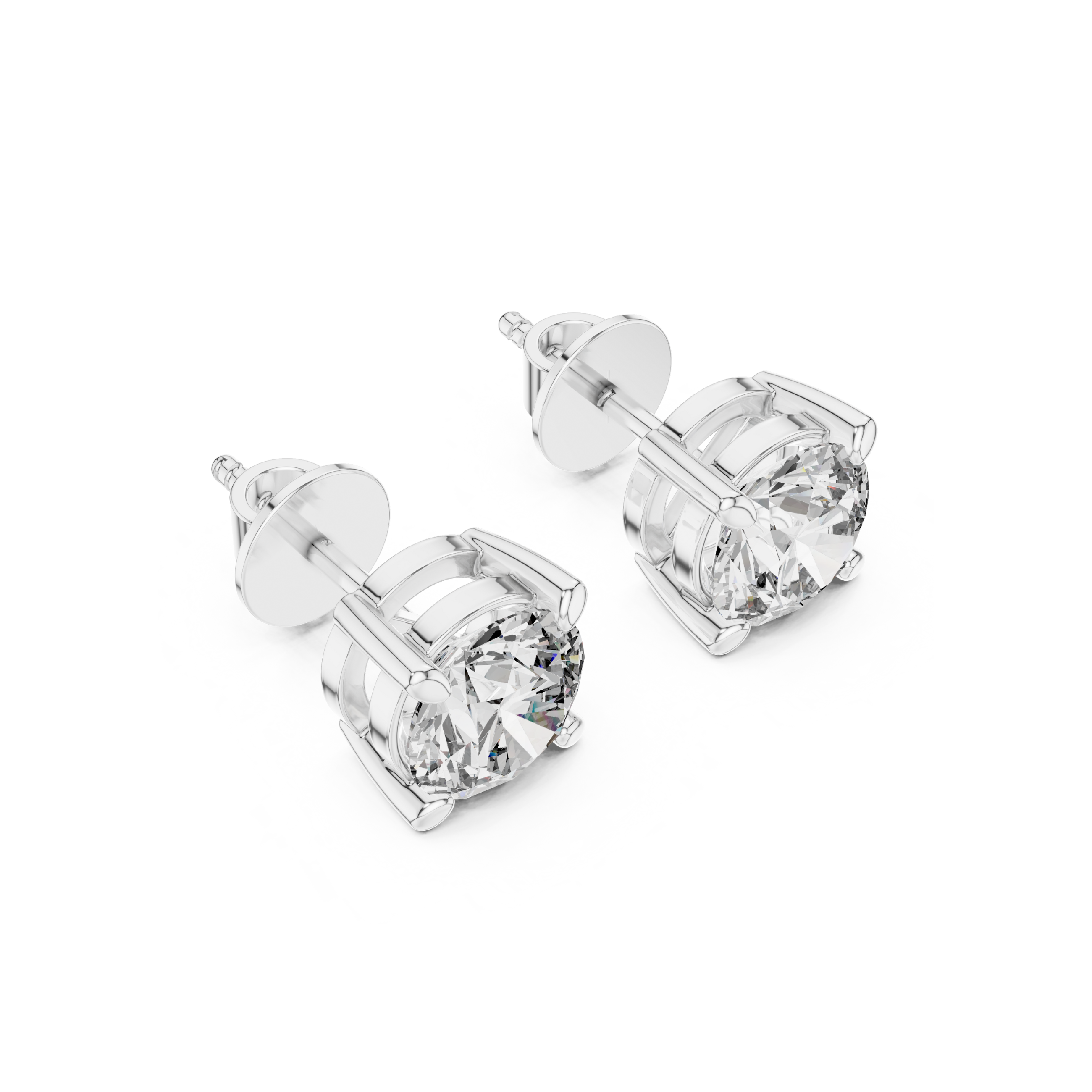 Classic Round Solitaire Diamond Stud
