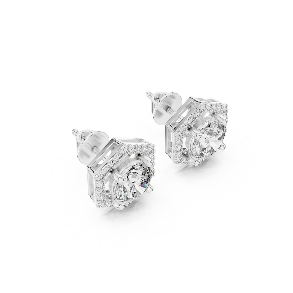 Hexagon Lab Grown Diamond Stud