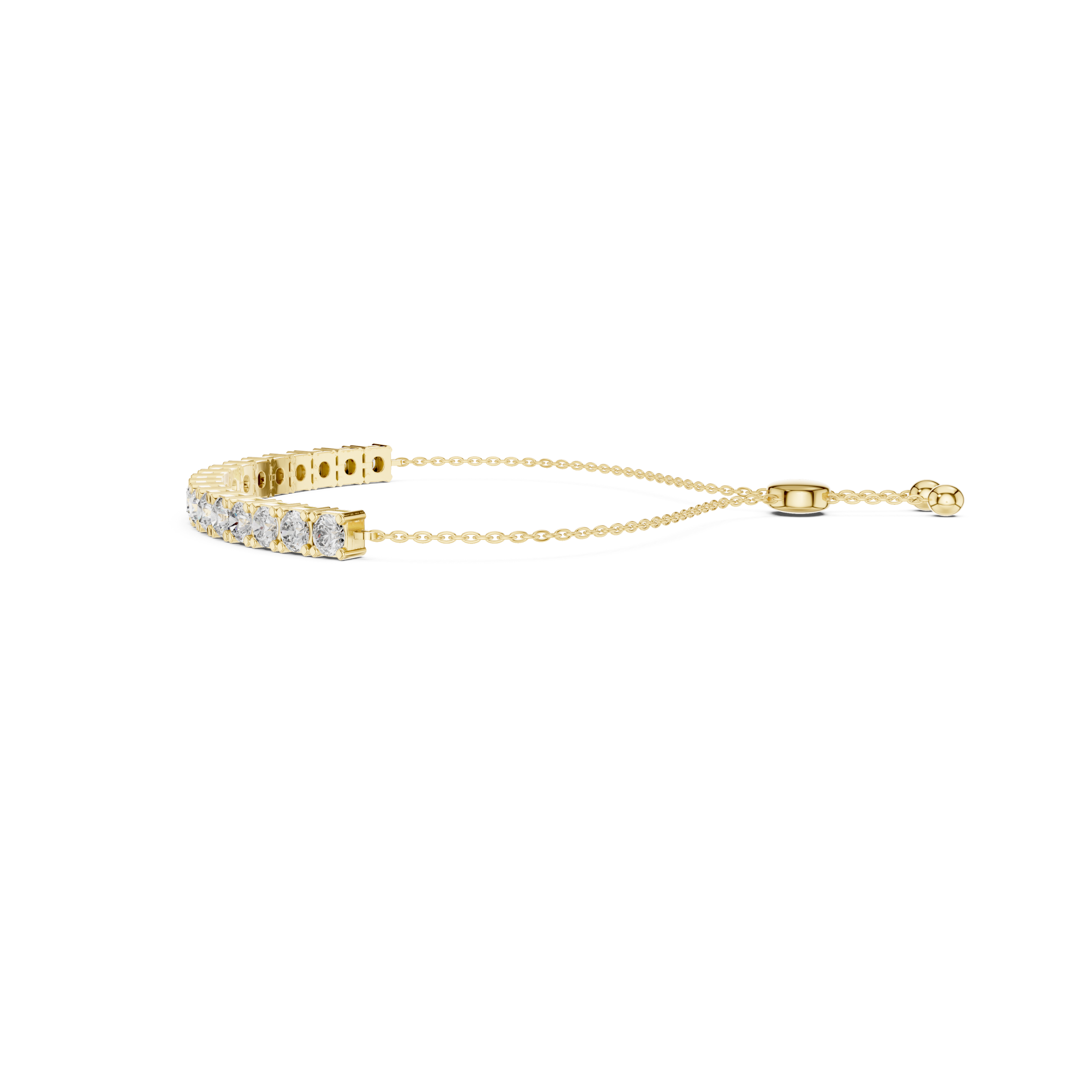 Elegant  Round Cut Lab Grown Diamonds Chain Bracelet