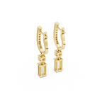 Baguette Cut Diamond Drop Earring