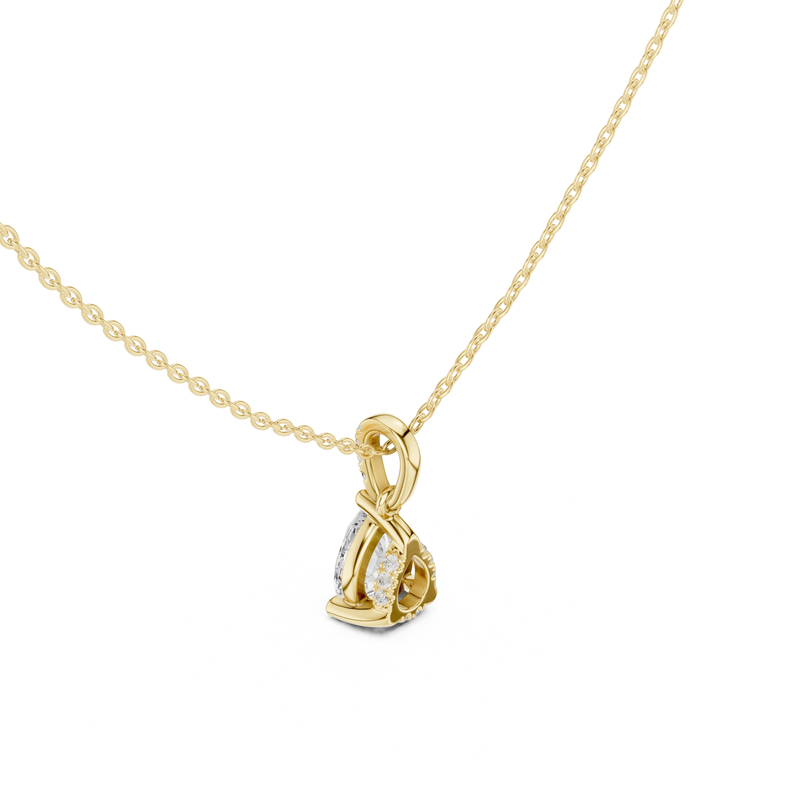 Pear Cut Solitaire Diamond Pendant
