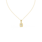 Emerald Cut Diamond Halo Pendant