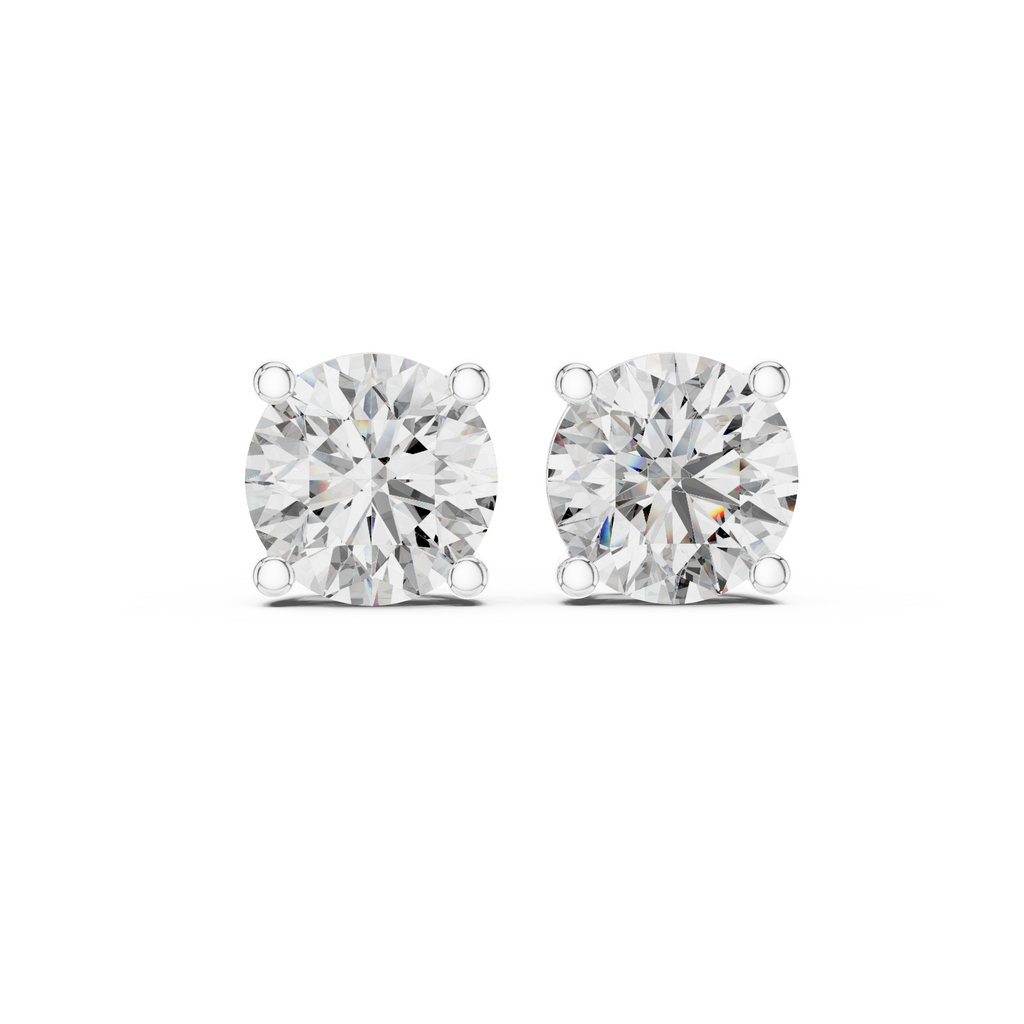 Round Cut Solitaire Lab Grown Diamond Stud