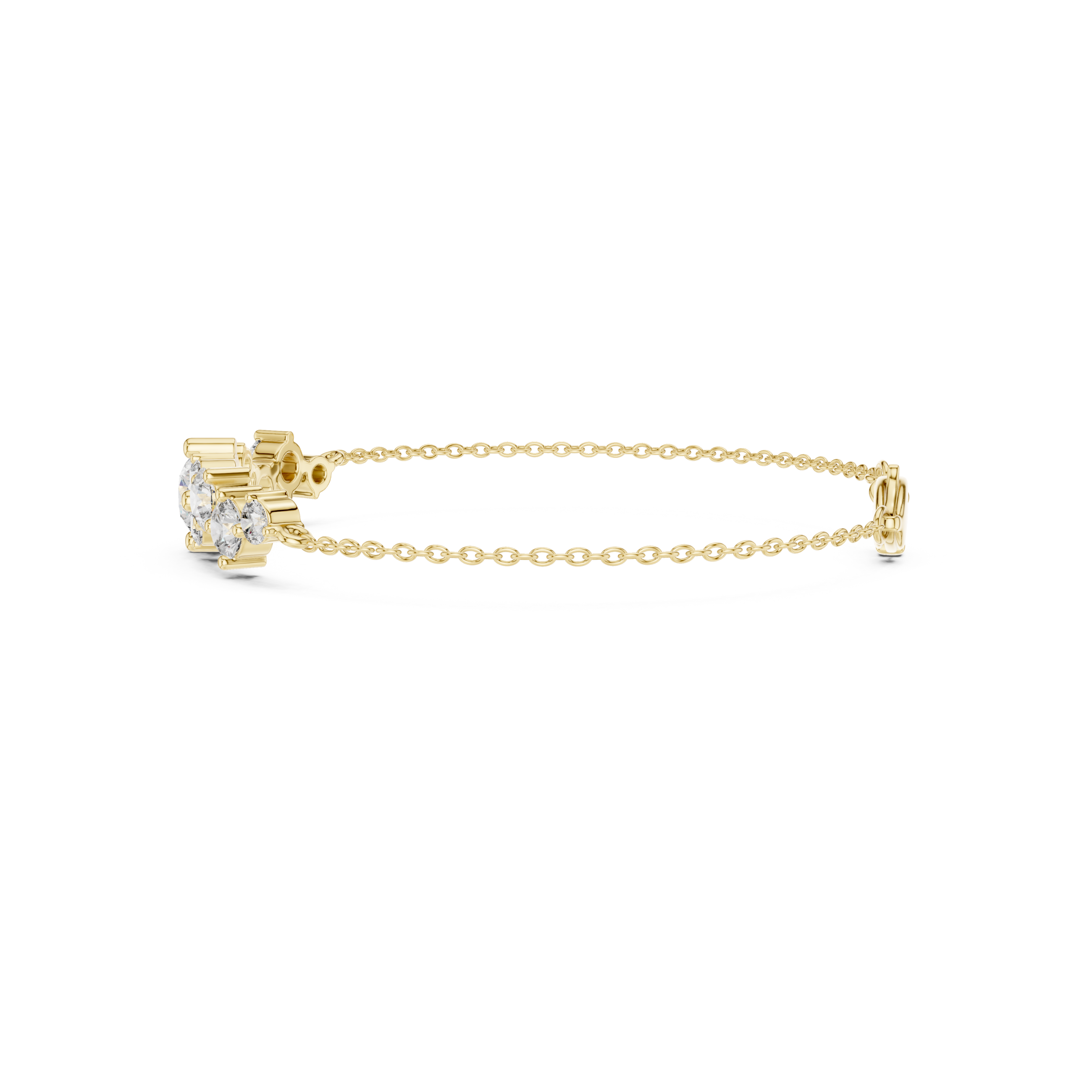 Cluster Lab Grown Diamond chain Bracelet