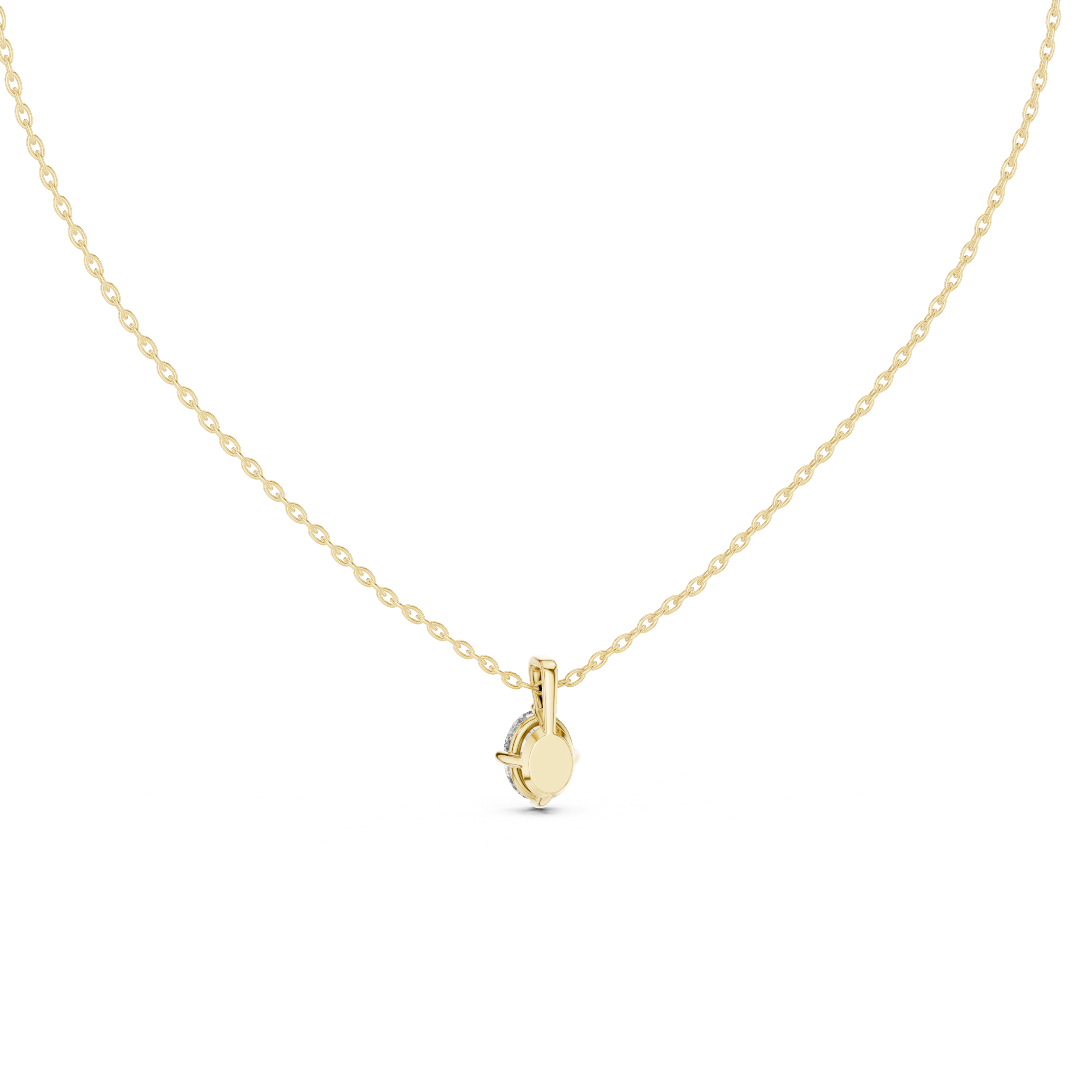 Oval Cut Solitaire Lab Grown Diamond Pendant