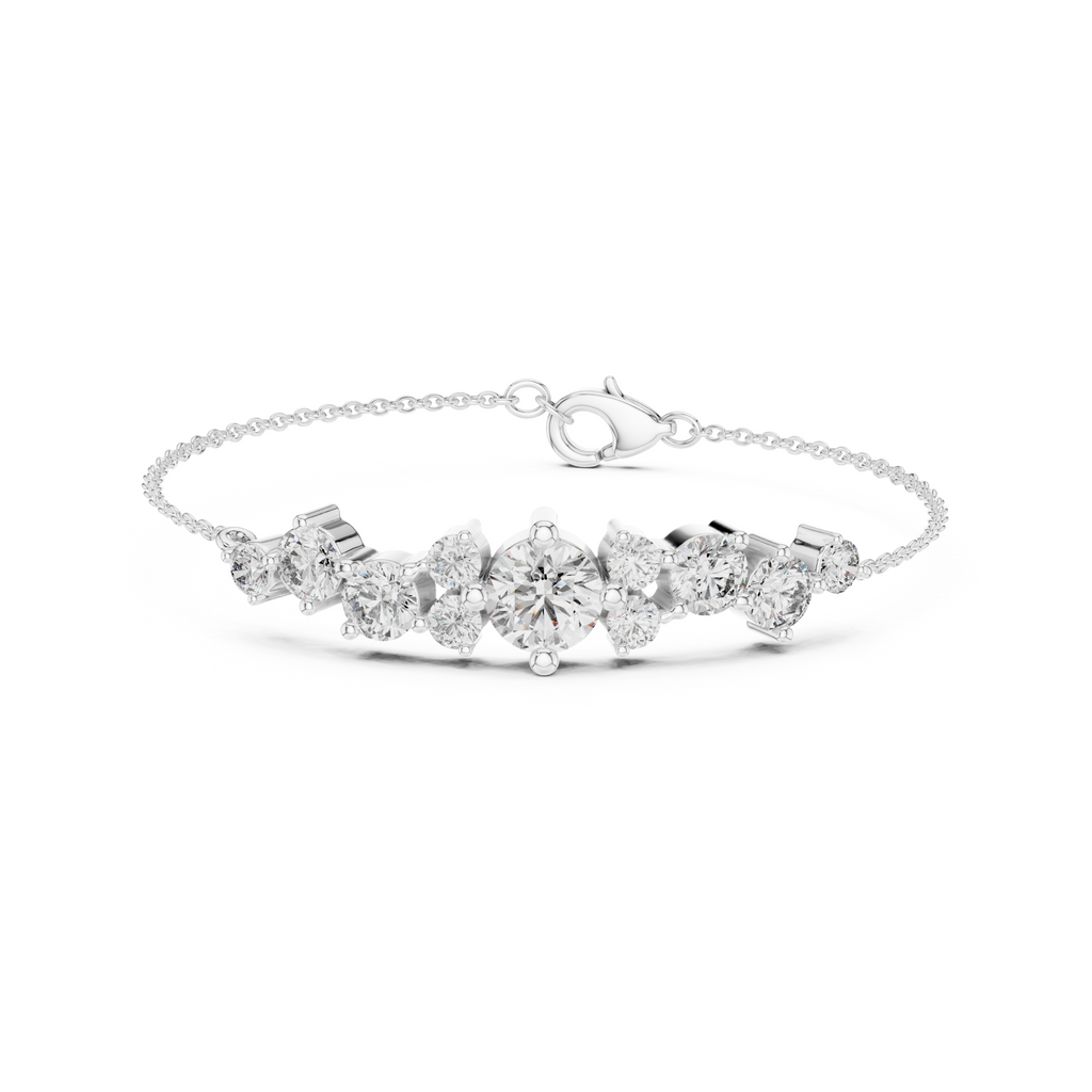 Cluster Lab Grown Diamond chain Bracelet