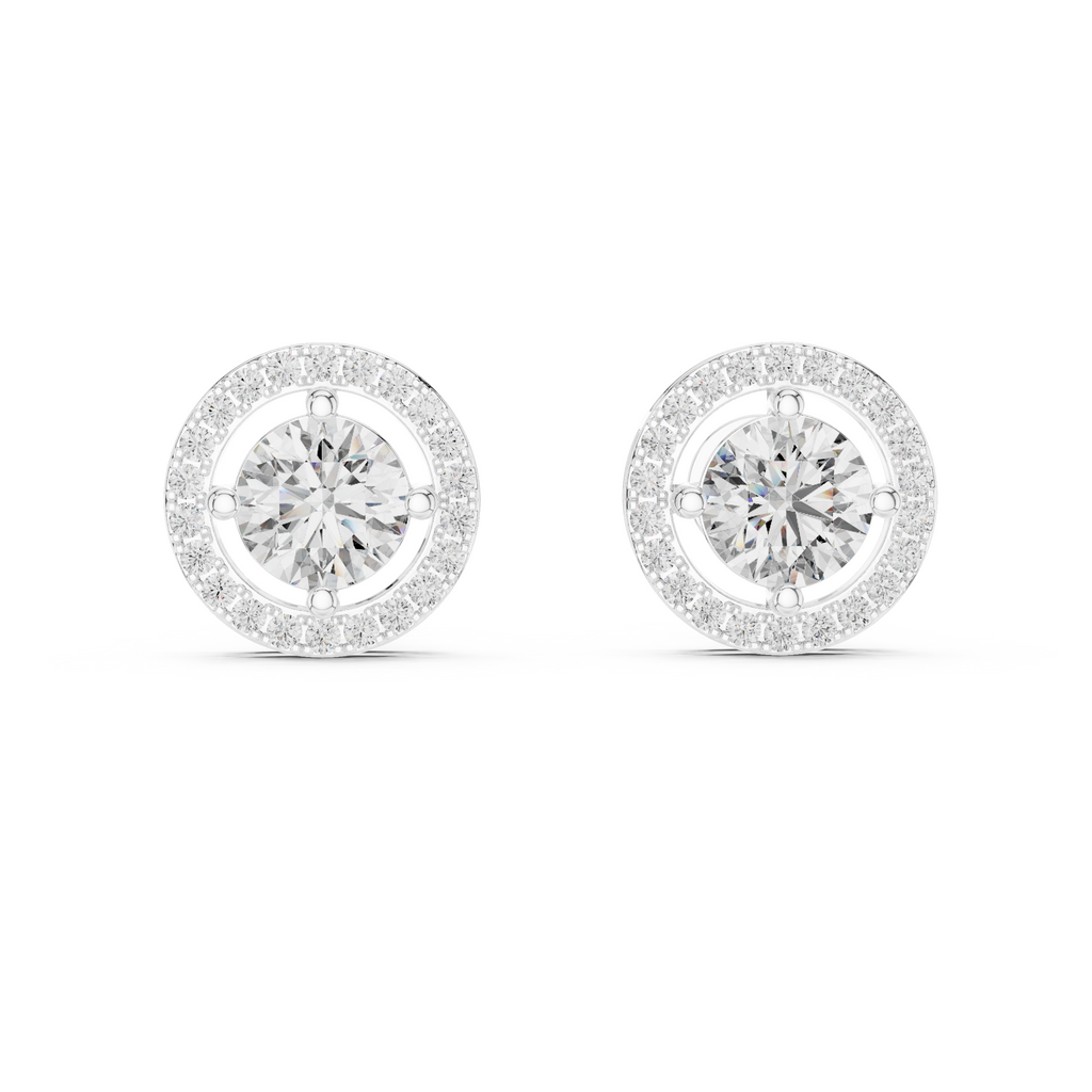 Elegant Halo Lab Grown Diamond Earring