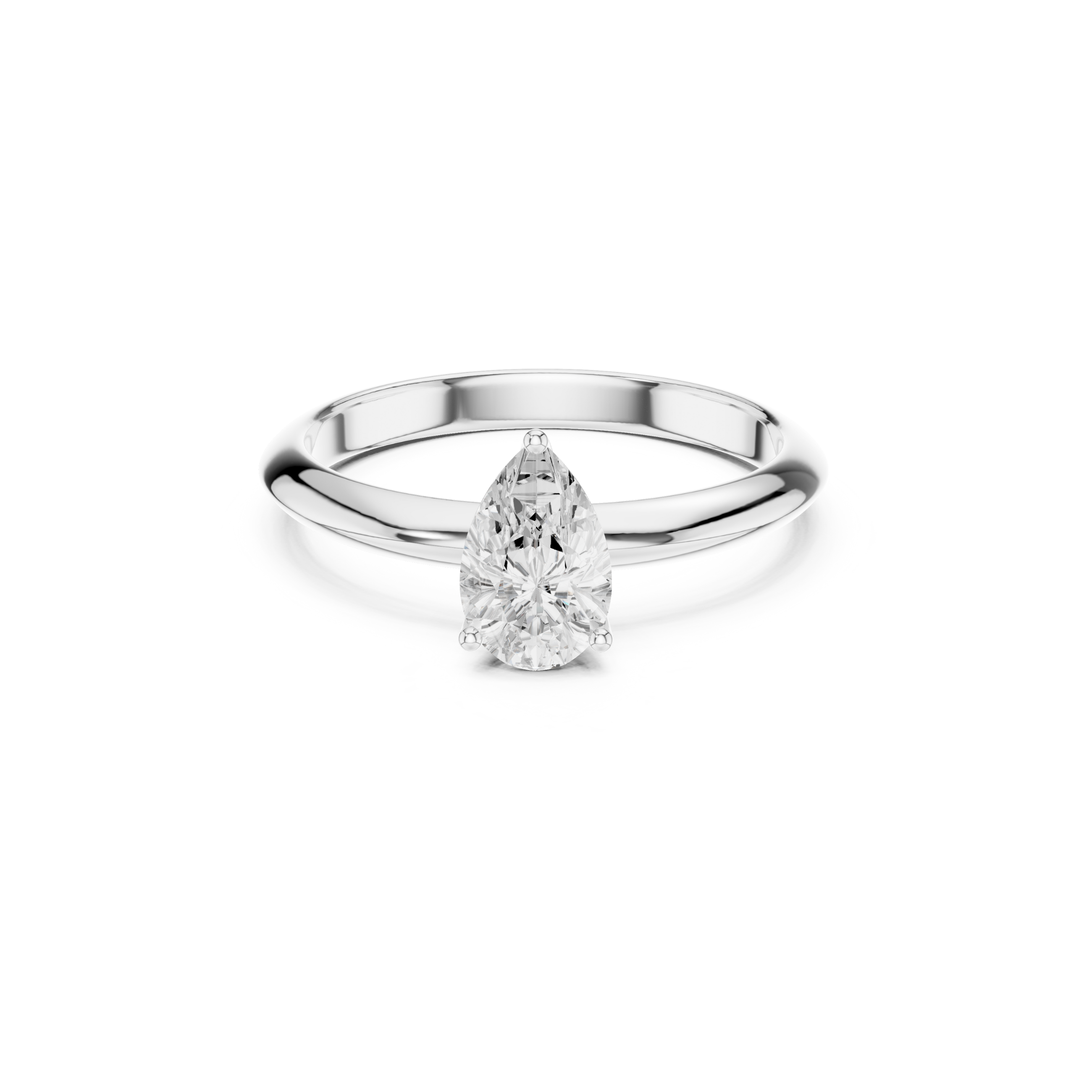 Pear-Cut Solitaire Lab Grown Diamond Ring