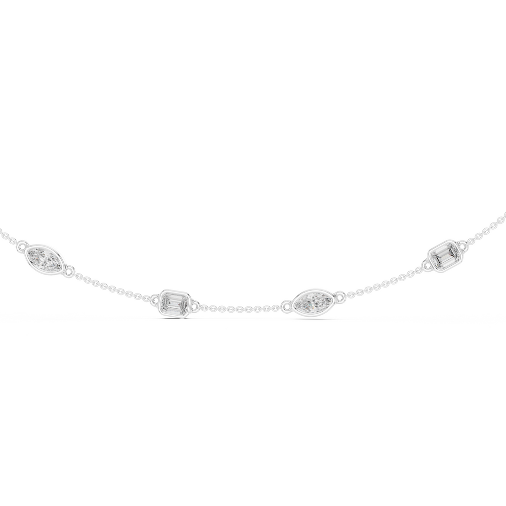 Elegant Gold Bezel-Set Lab Grown Diamond Necklace