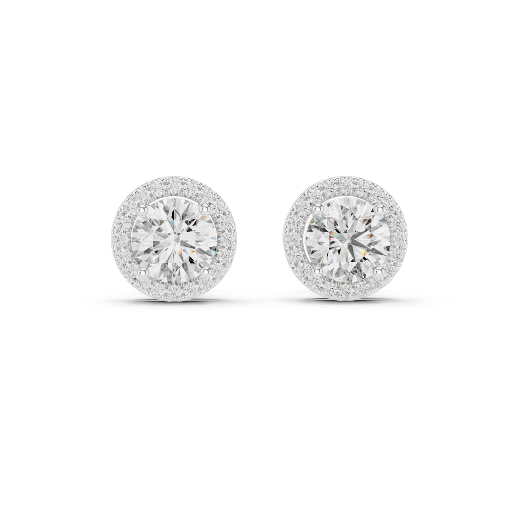 Round Halo Lab Grown Diamond Stud