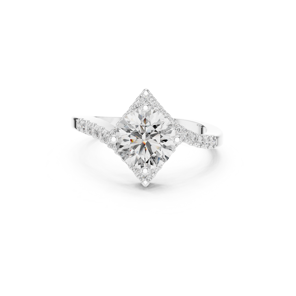 Round Halo Lab Grown Diamond Ring