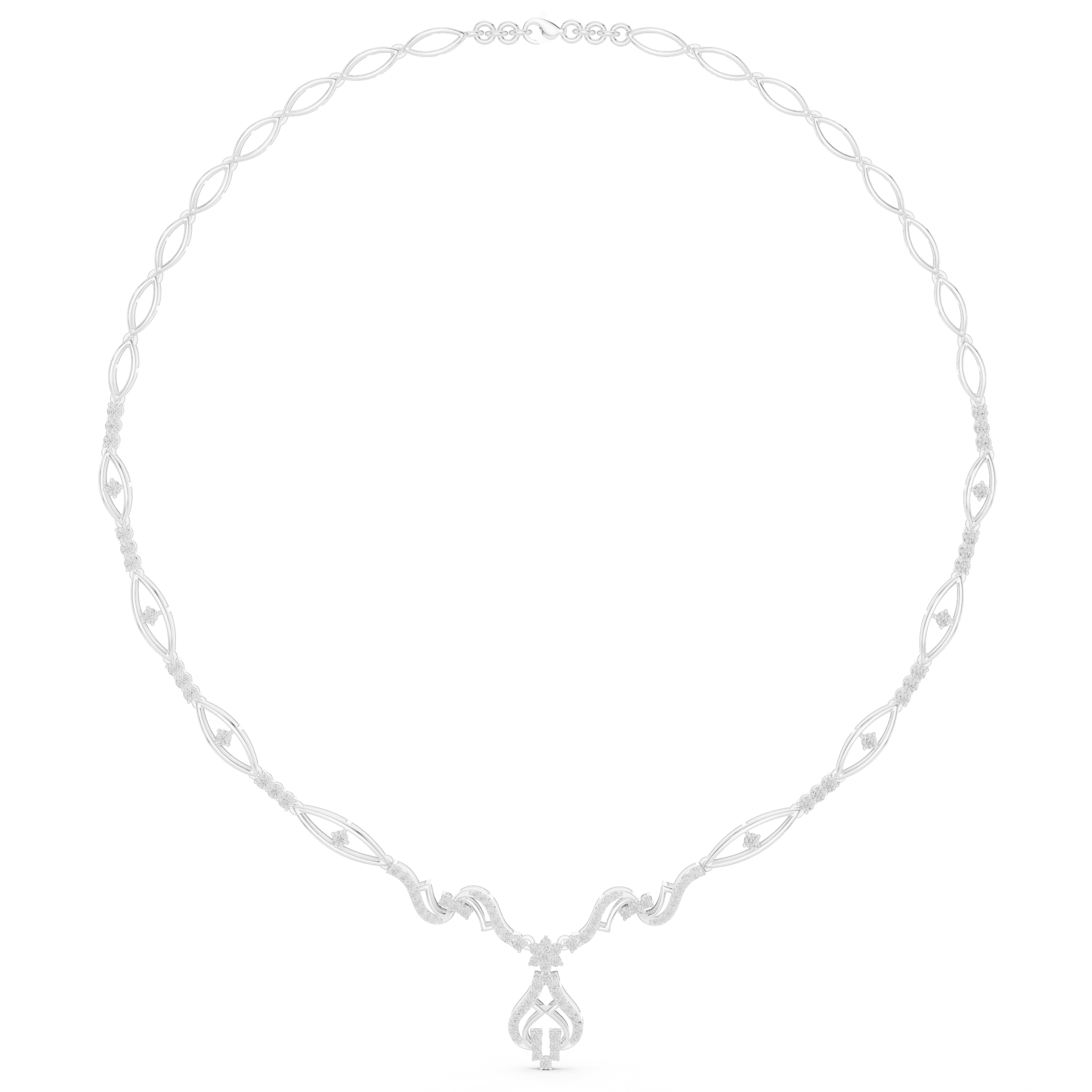 Intricate Vine Design Lab Grown Diamond Necklace