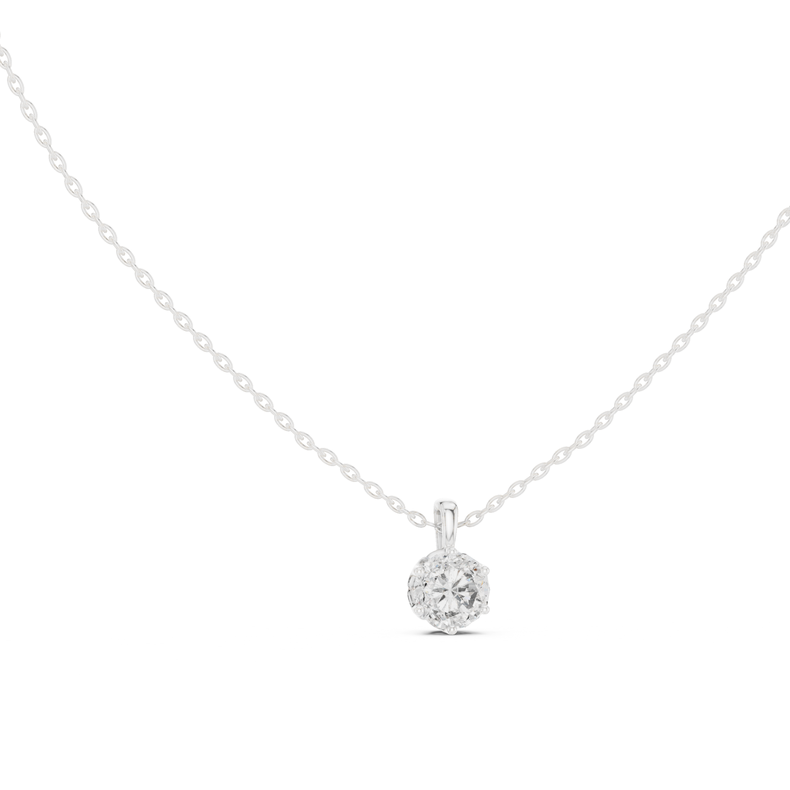 Round Cut Solitaire Lab Grown Diamond Pendant