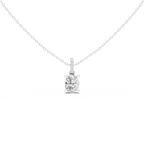 Oval Cut Solitaire Diamond Pendant