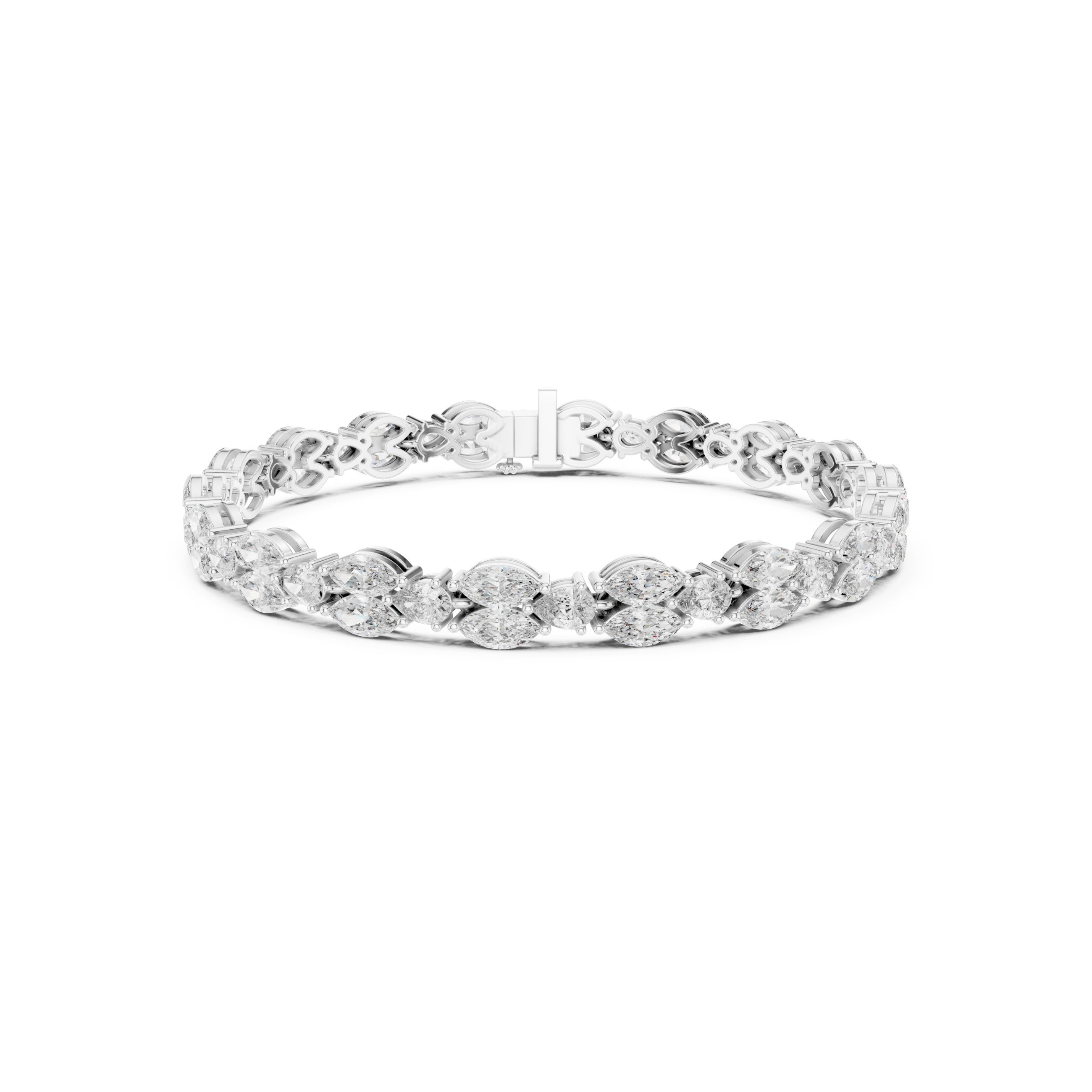 Pear-Cut Lab Grown Diamond Tennis Bracelet