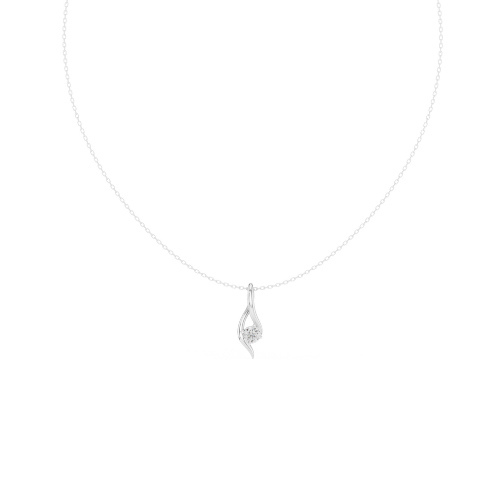 Curved Lab Grown Diamond Pandent