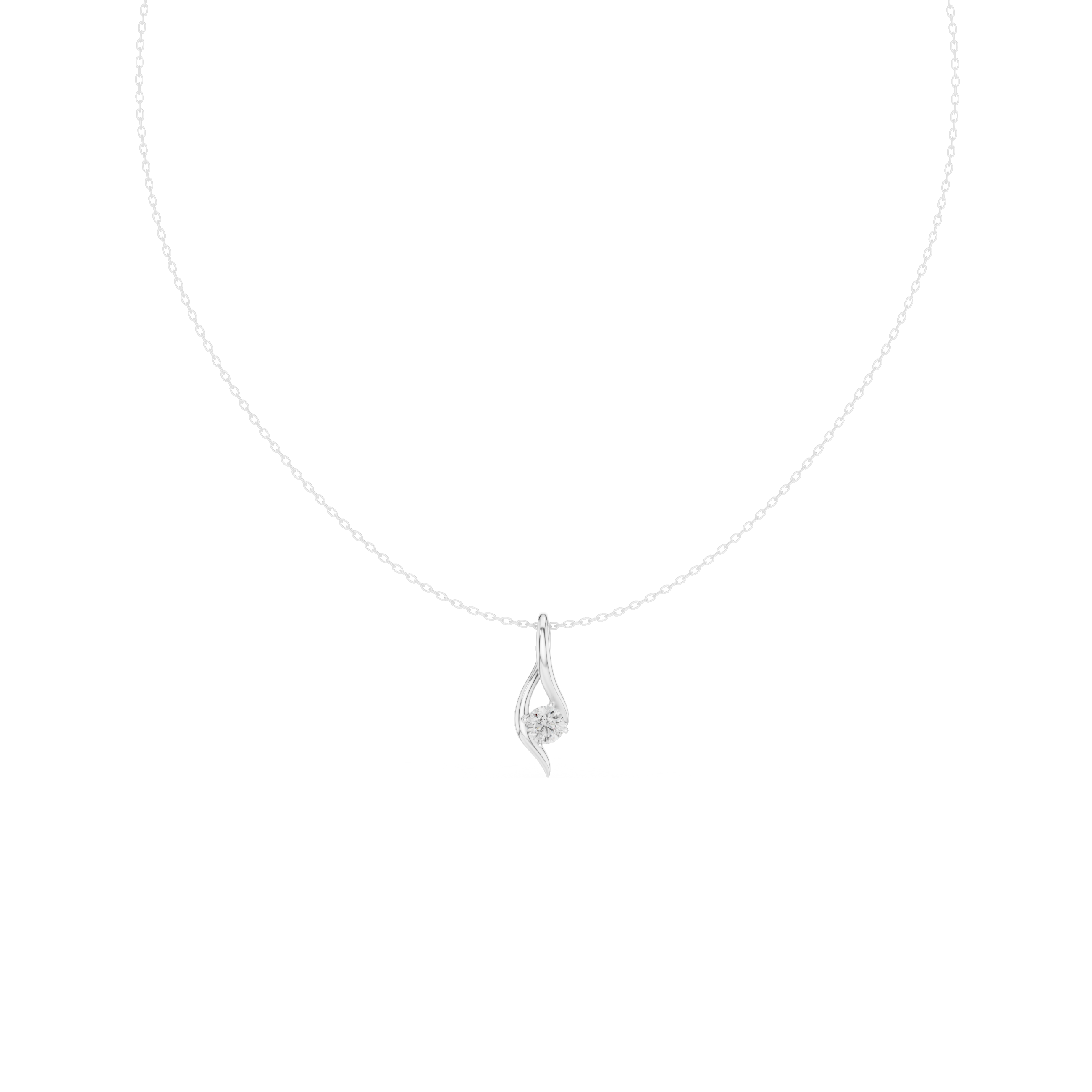Curved Lab Grown Diamond Pandent