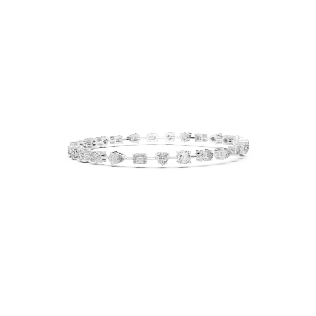 Multi-Shape Lab Grown Diamond Tennis Bracelet.