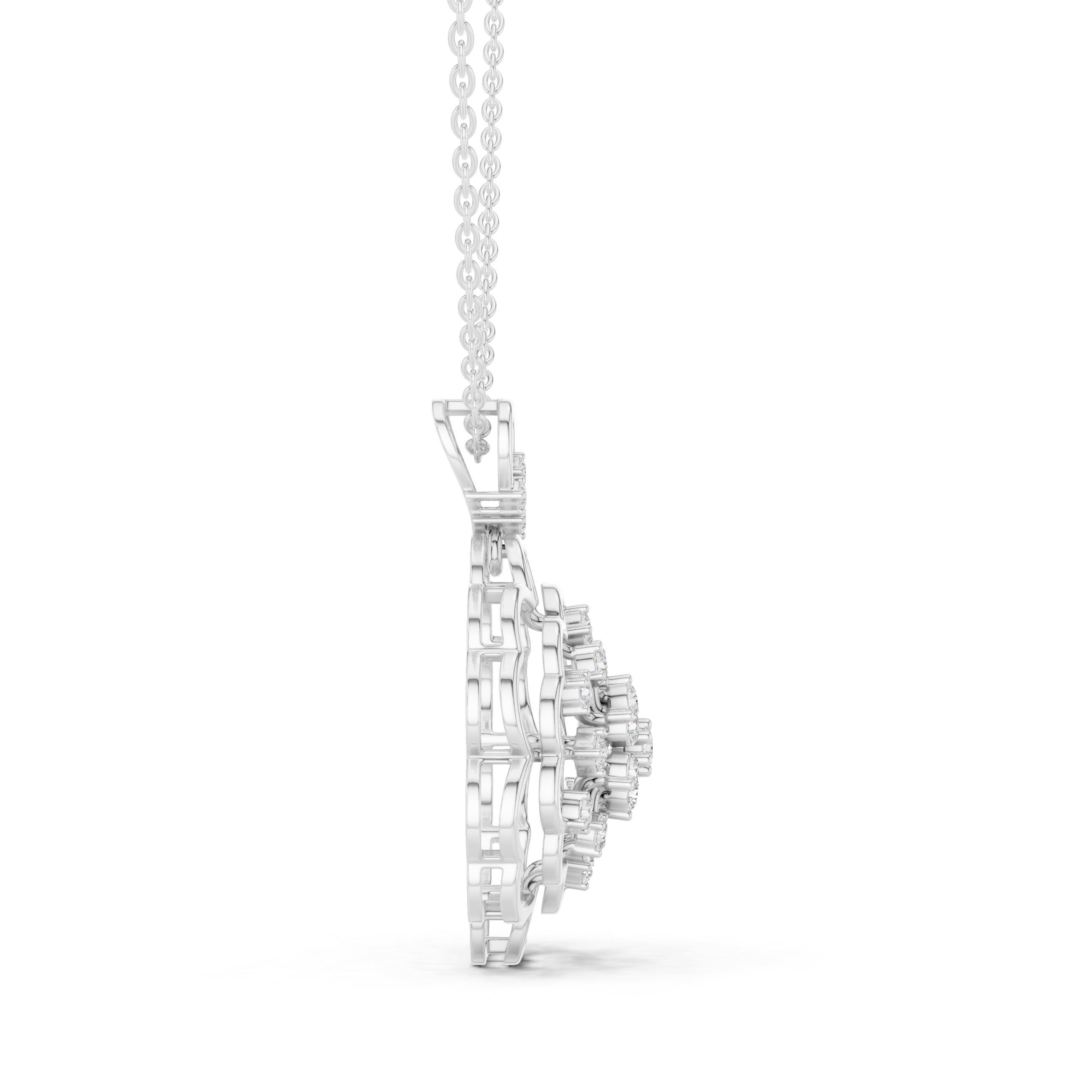 Floral Lab Grown Diamond Pendant