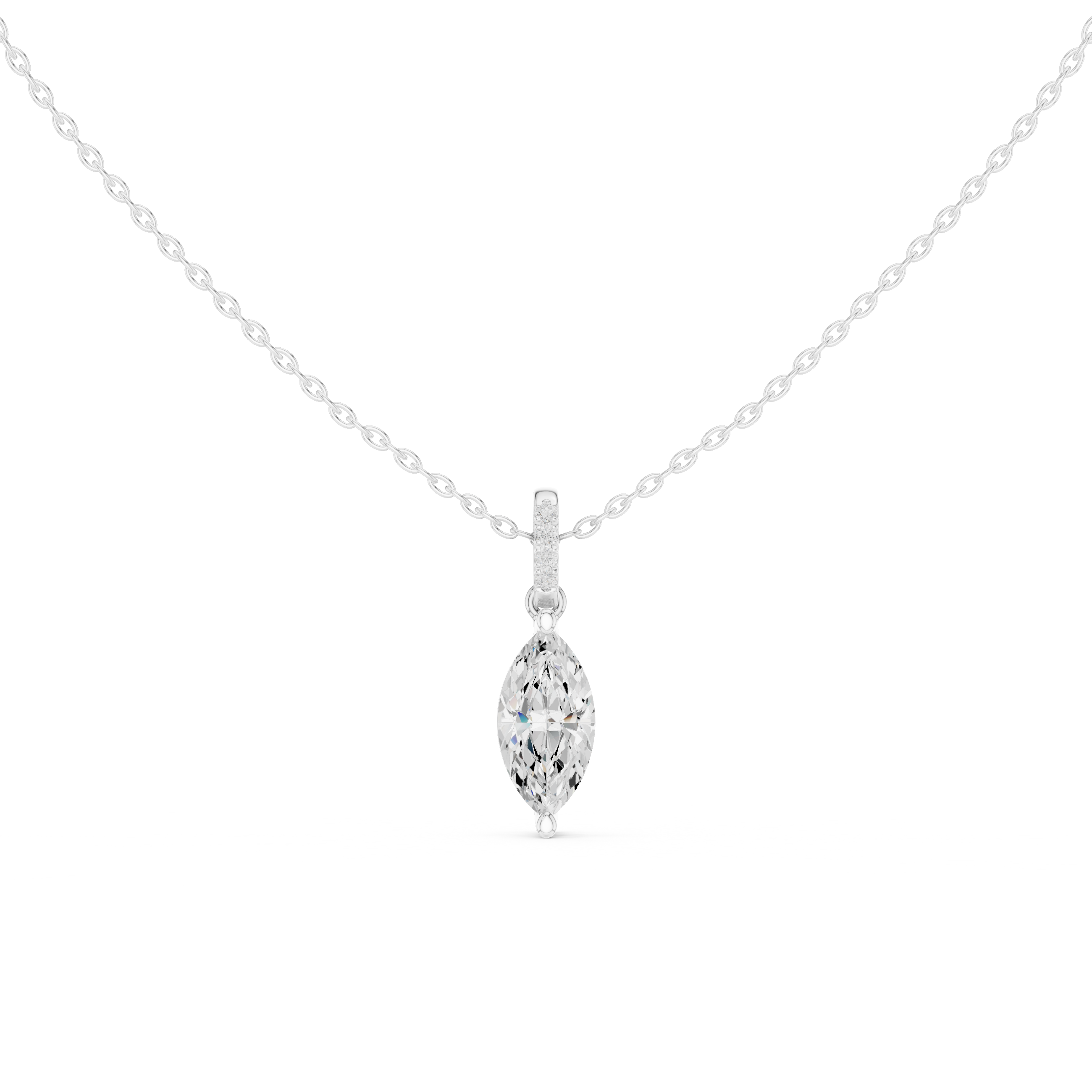 Marquise Cut Solitaire Diamond Pendant