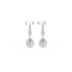 Pear-Shaped Diamond Halo Drop Earring