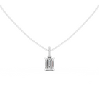 Emerald Cut Solitaire Diamond Pendant