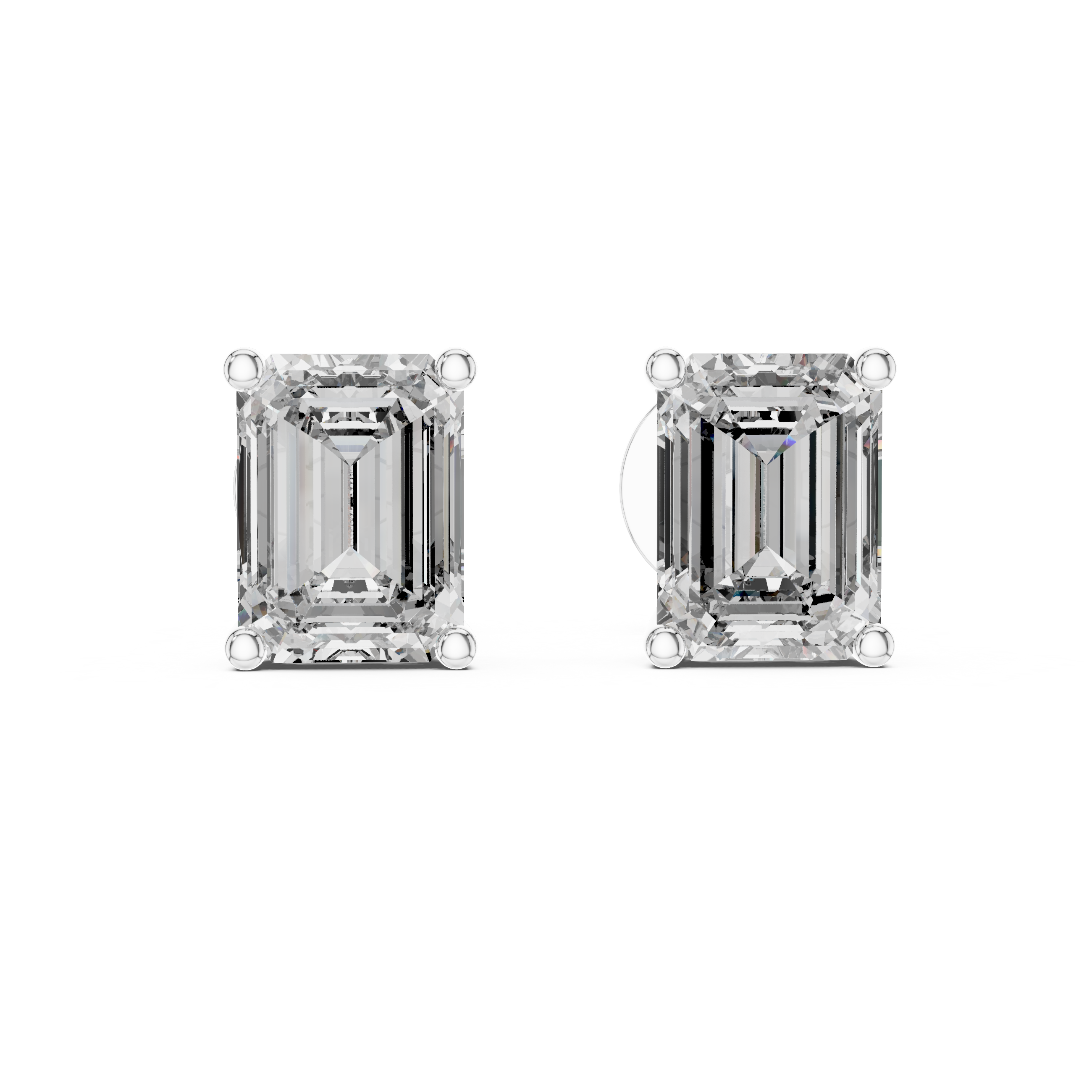 Emerald-Cut Lab Grown Diamond Stud