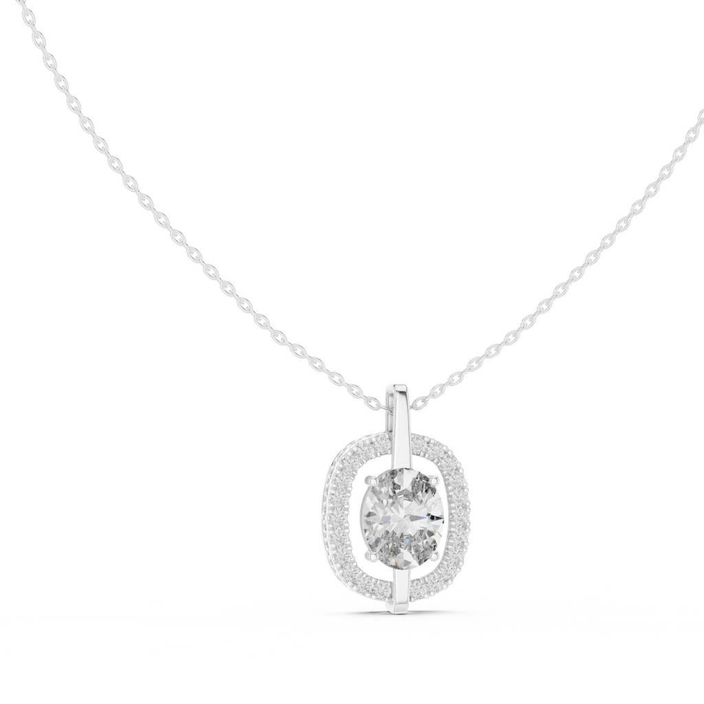 Classic Oval Lab Grown Diamond Solitaire Pendant