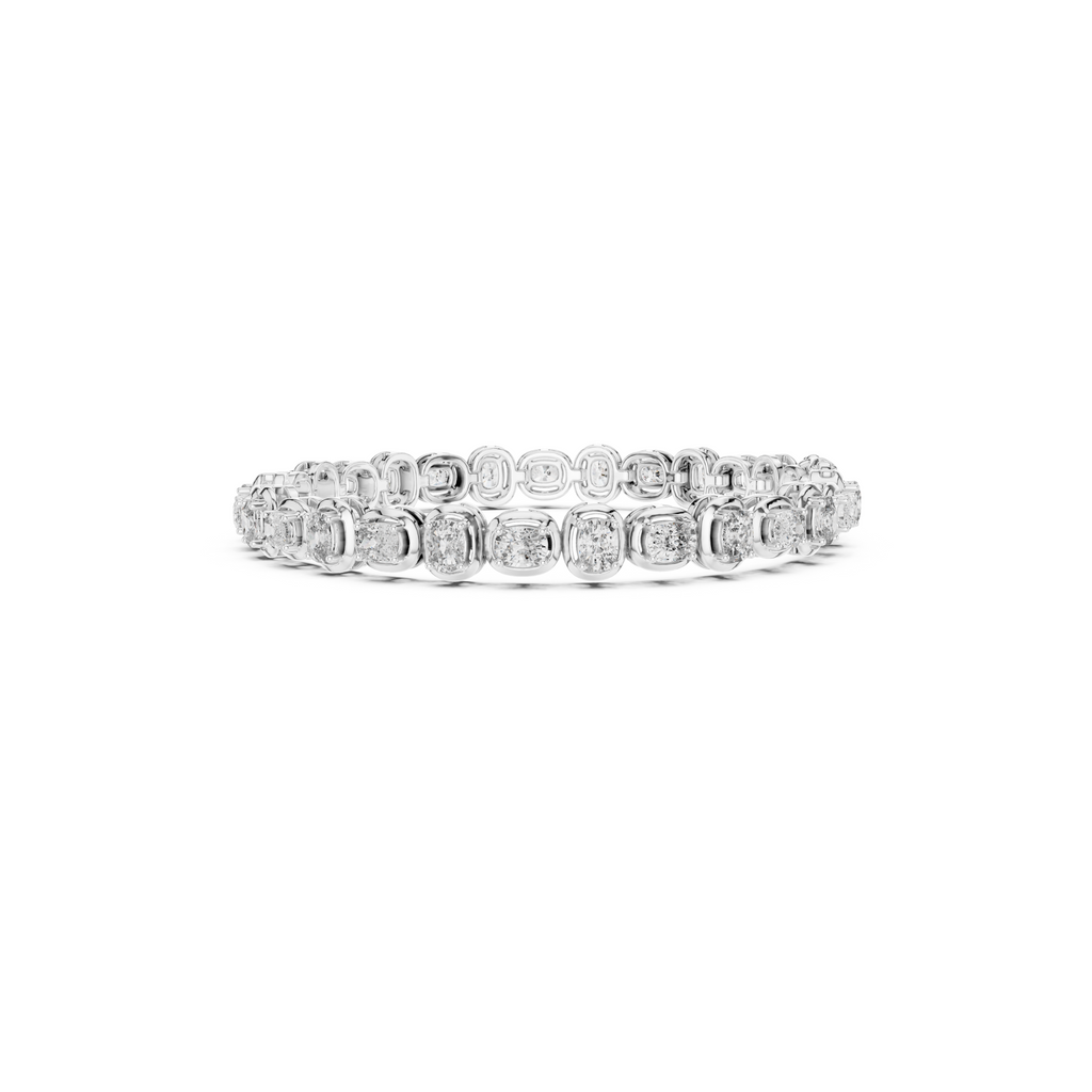 Cushion Cut Lab Grown Diamond Tennis Bracelet