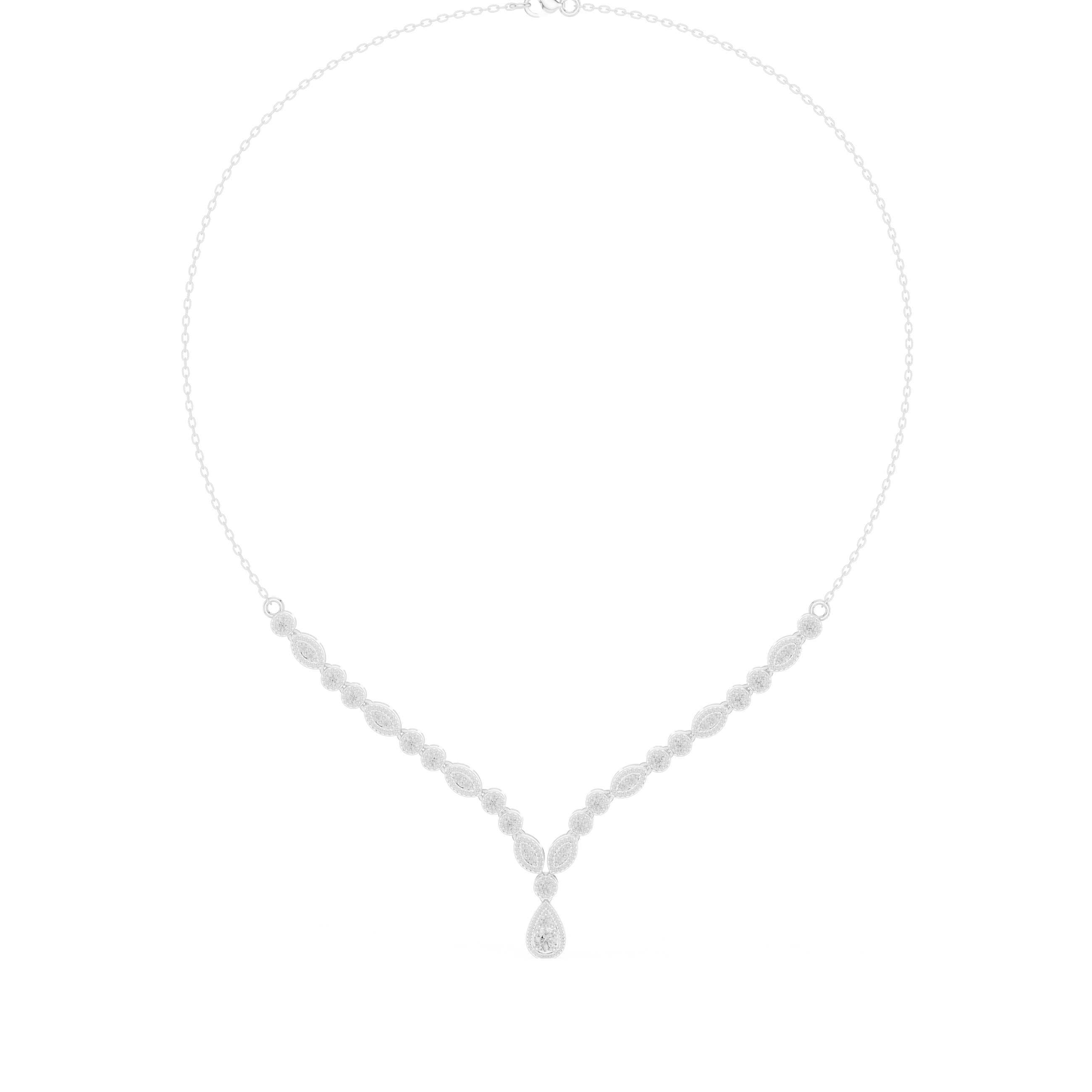 Elegant Lab Grown Diamond Drop Necklace