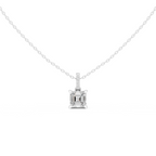 Asscher Cut Solitaire Diamond Pendant