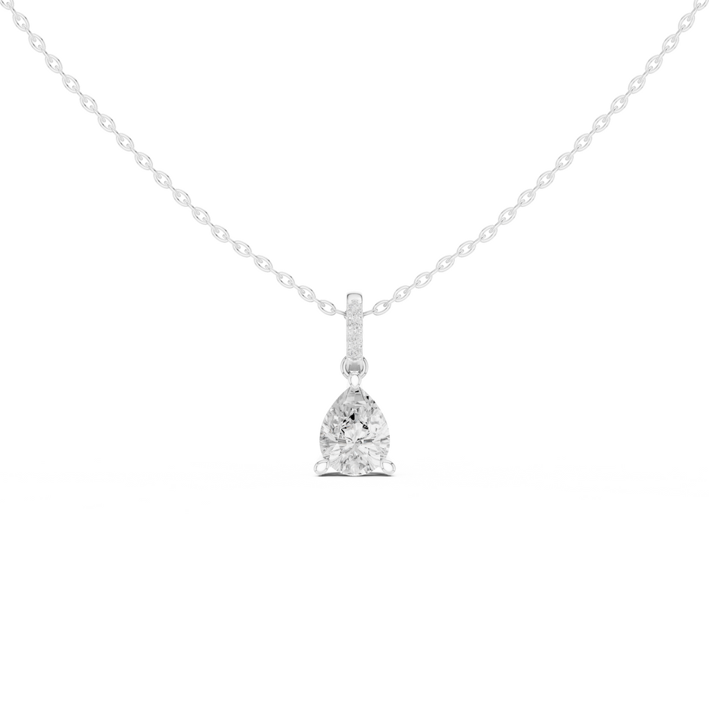 Pear Cut Solitaire Diamond Pendant