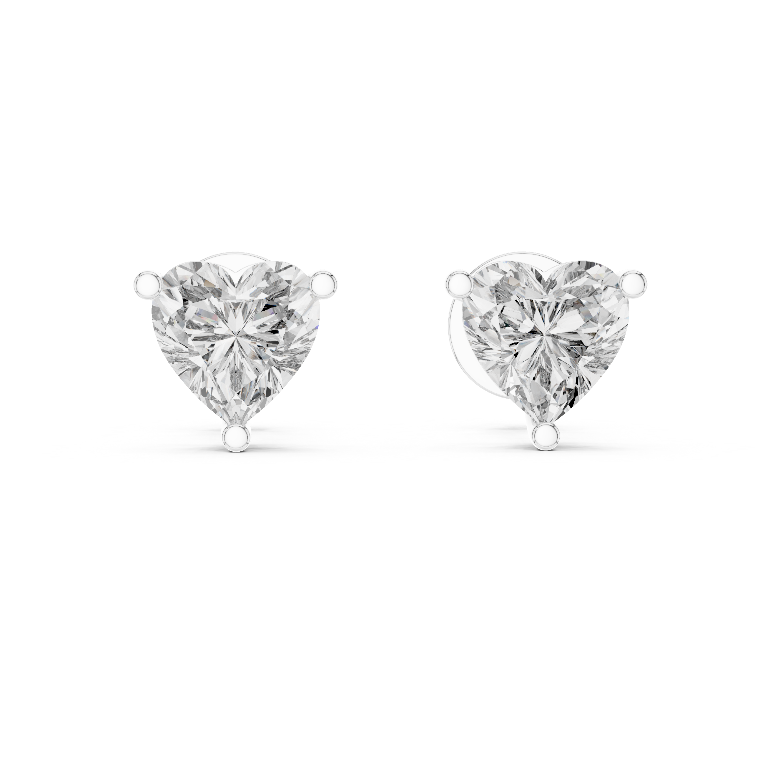 Heart Shape Lab Grown Diamond Stud
