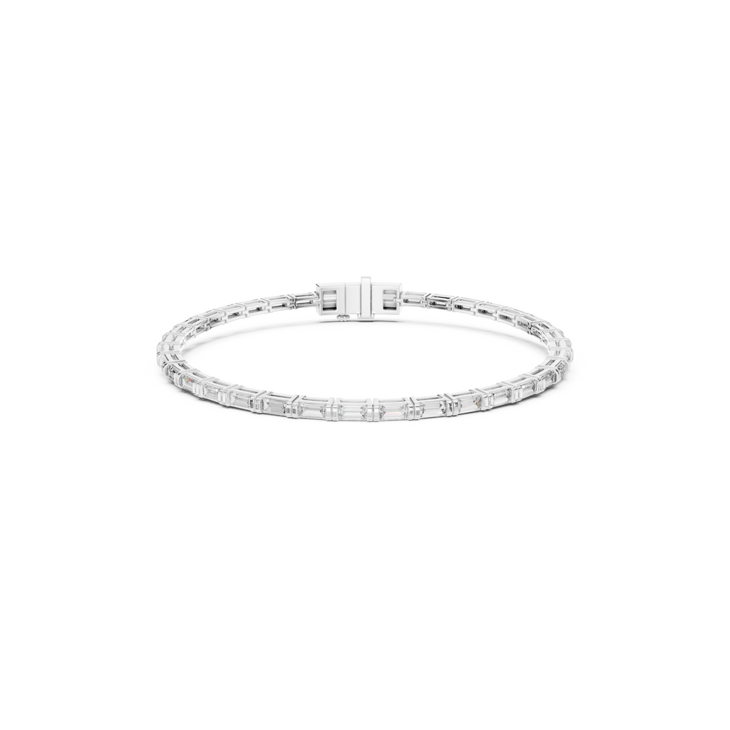 Baguette Cut Lab Grown Diamond Tennis Bracelet