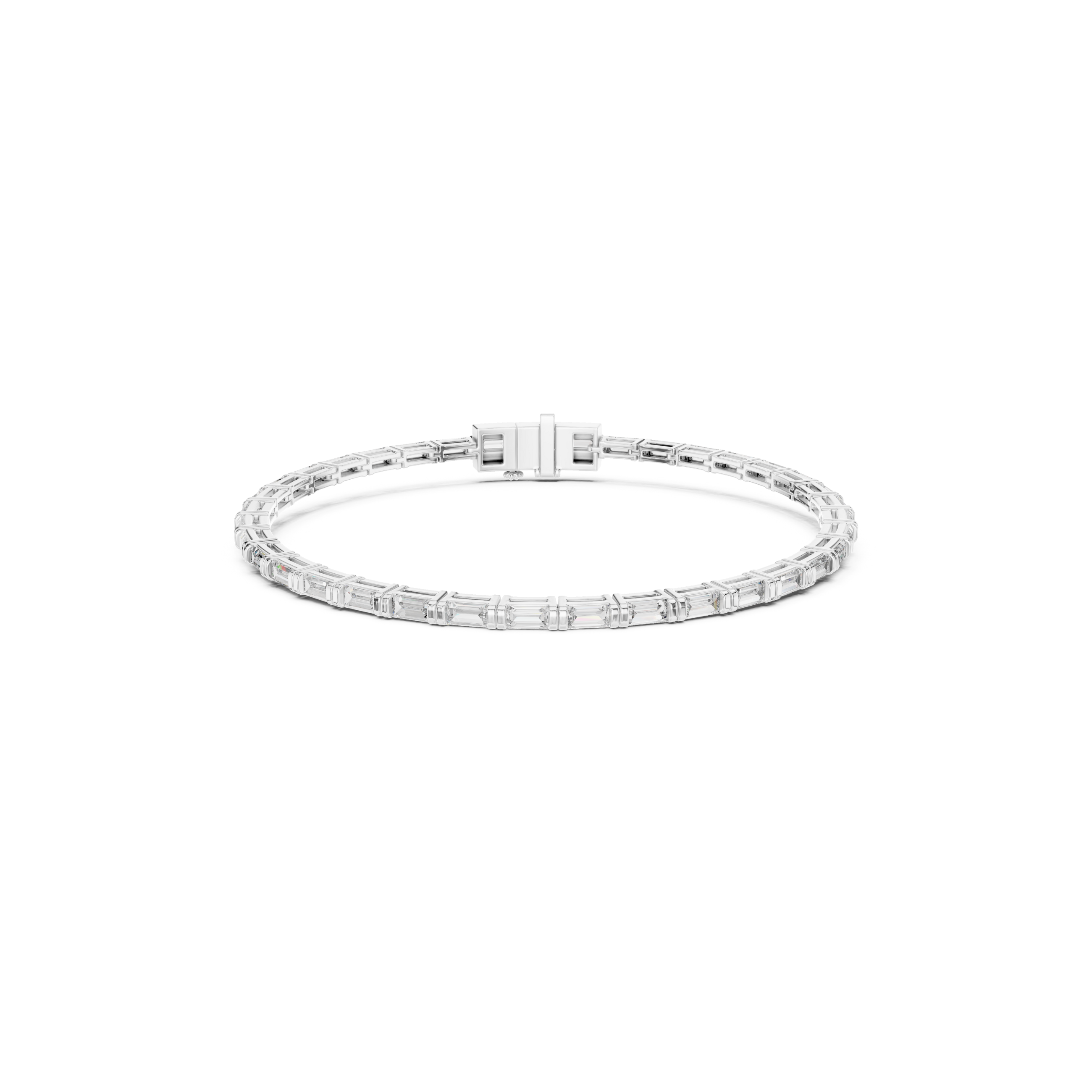 Baguette Cut Lab Grown Diamond Tennis Bracelet