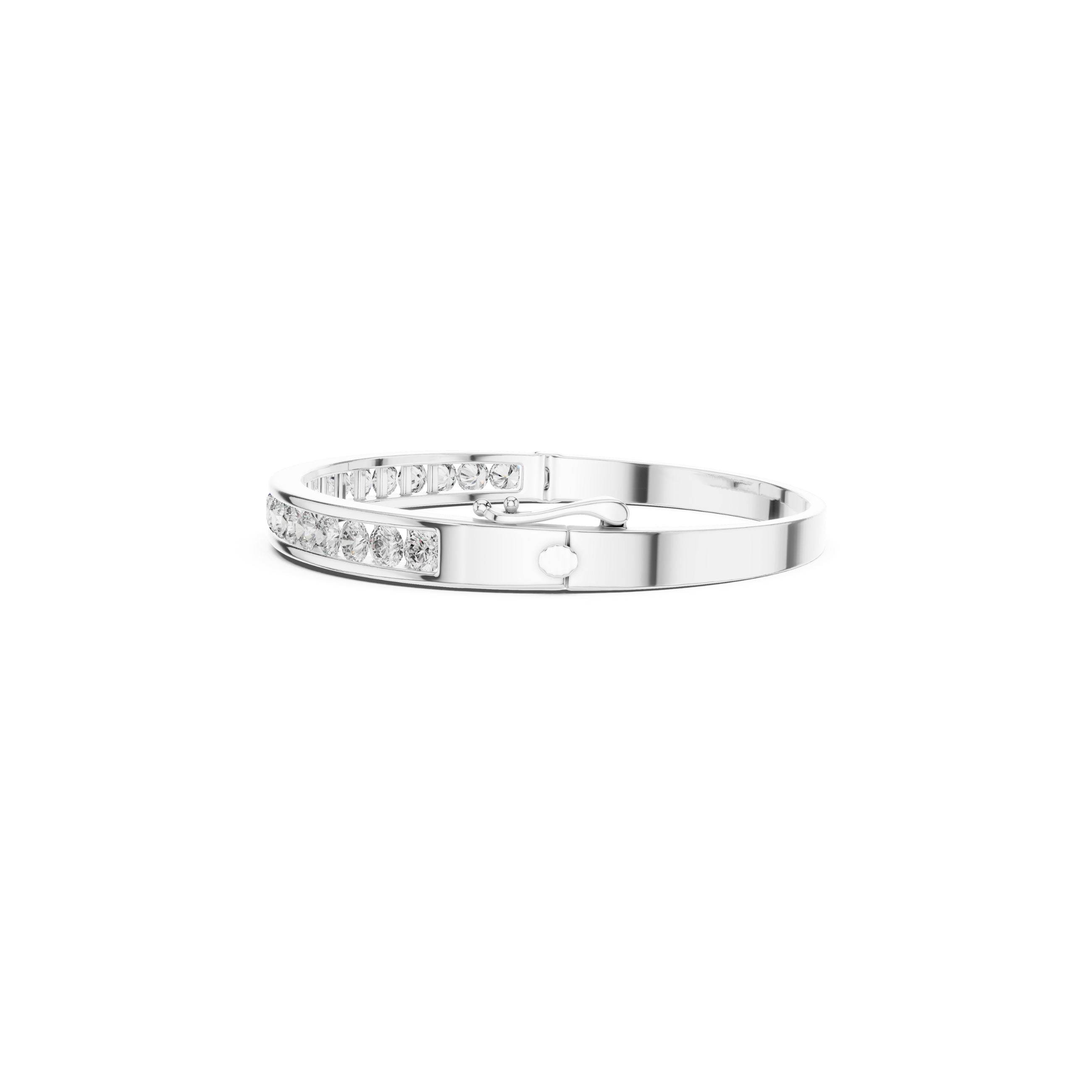 Channel-Set Lab Grown Diamond Bangle Bracelet